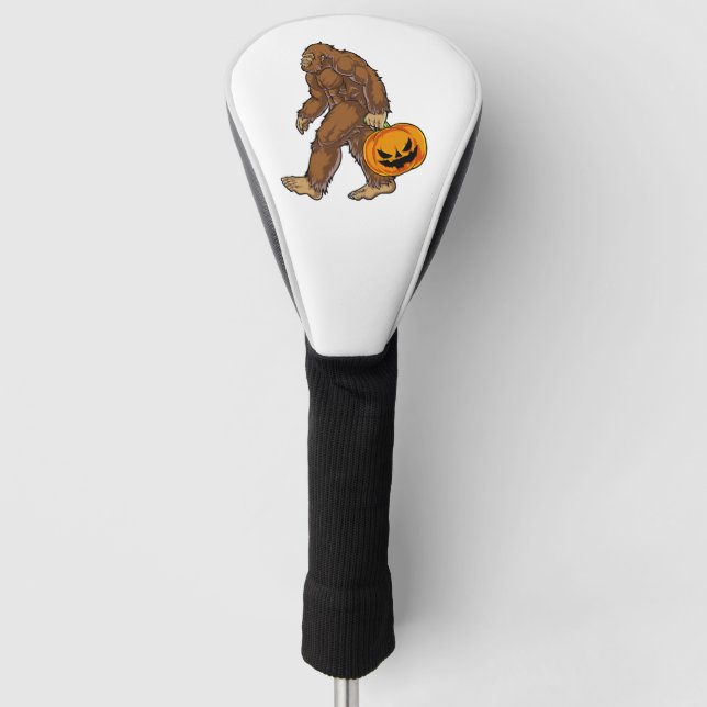 Bigfoot Sasquatch Carry Beängstigend Pumpkin T Shi Golf Headcover (Vorderseite)