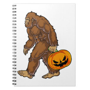 Bigfoot Sasquatch Carry Beängstigend Pumpkin T Shi Notizblock