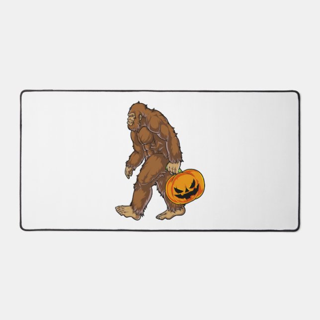 Bigfoot Sasquatch Carry Beängstigend Pumpkin T Shi Schreibtischunterlage (Vorderseite)