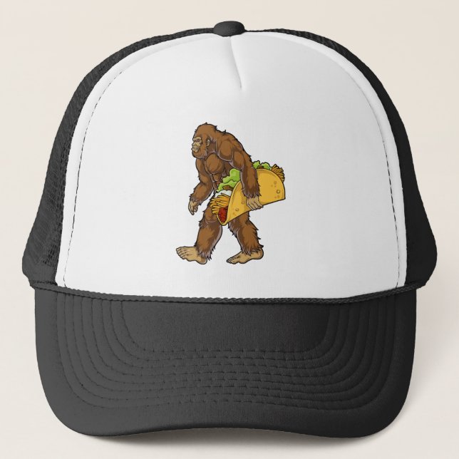 Bigfoot Sasquatch Carry Taco Truckerkappe (Vorderseite)