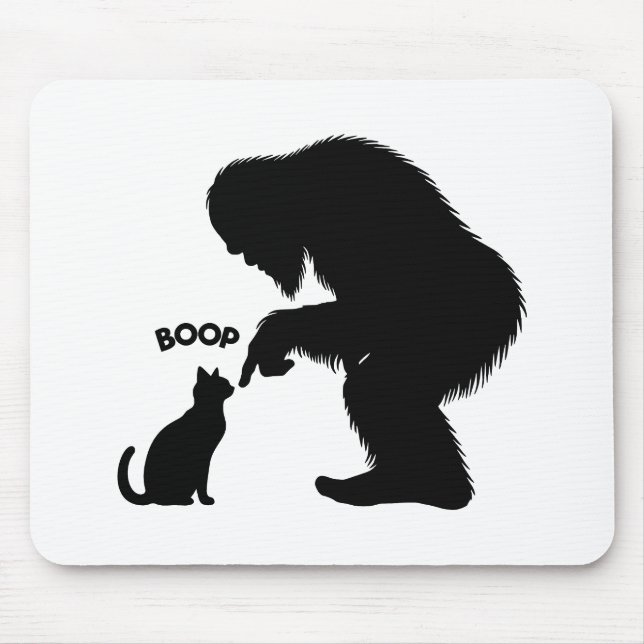 Bigfoot Sasquatch Cat Nose Boop Mousepad (Vorne)