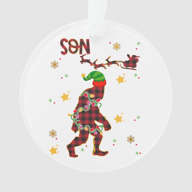 Bigfoot Sasquatch Christmas Son Family  Ornament (Vorderseite)