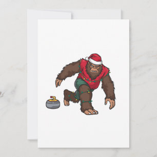 Bigfoot Sasquatch Curling Weihnachten 2026 Feierta Dankeskarte
