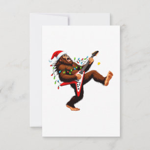 Bigfoot Sasquatch E-Gitarre Weihnachten 2026 Dankeskarte