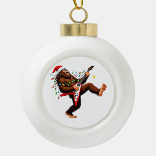 Bigfoot Sasquatch E-Gitarre Weihnachten 2026 Keramik Kugel-Ornament