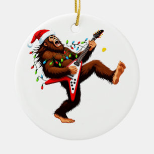 Bigfoot Sasquatch E-Gitarre Weihnachten 2026 Keramik Ornament