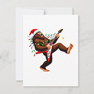 Bigfoot Sasquatch E-Gitarre Weihnachten 2026 Mitteilungskarte