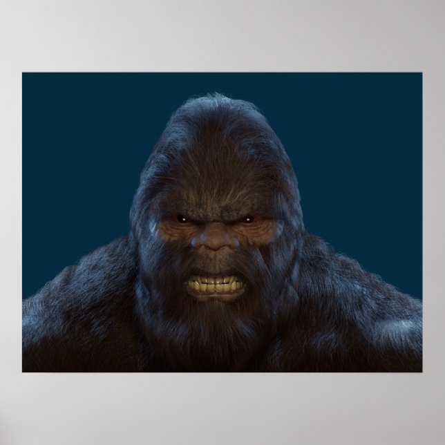 BIGFOOT SASQUATCH FACE PORTRATRATRATION III POSTER (Vorne)