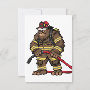 Bigfoot Sasquatch Feuerwehrmann Weihnachten 2026 Dankeskarte