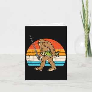 Bigfoot Sasquatch Fischerei Retro Fisherman Men Wo Karte