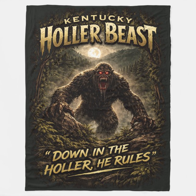 Bigfoot Sasquatch Fleecedecke (Vorderseite)