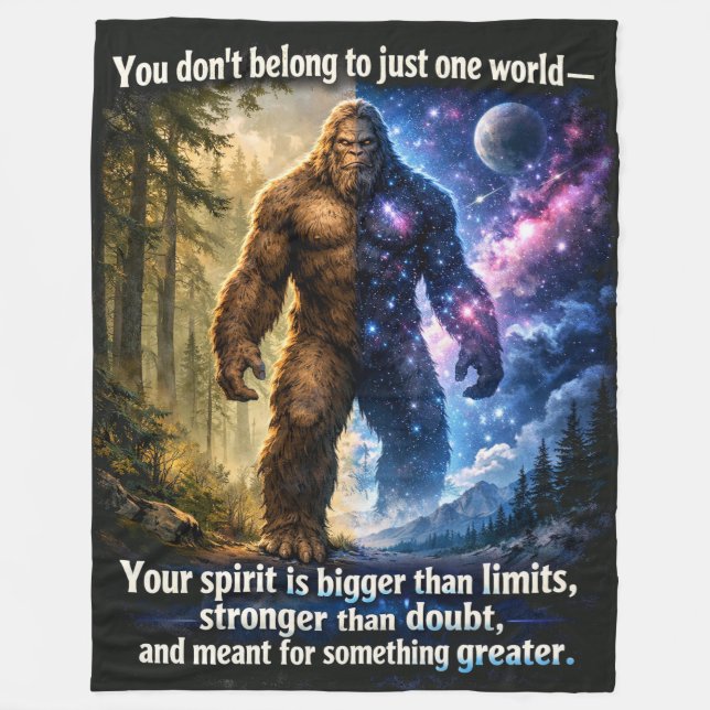 Bigfoot Sasquatch Fleecedecke (Vorderseite)