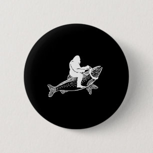 Bigfoot Sasquatch Fliegenfischen Forellen Angler V Button