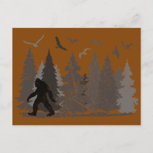 Bigfoot Sasquatch Forest Postkarte