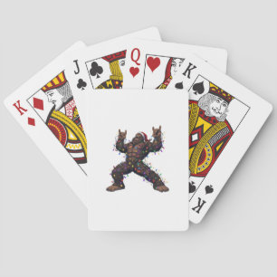 Bigfoot Sasquatch Frohe Metal Weihnachten Rock Spielkarten