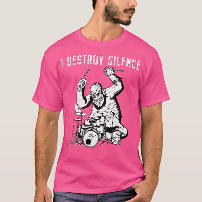 Bigfoot Sasquatch Funny Drummer trommel und Bass M T-Shirt (Vorderseite)