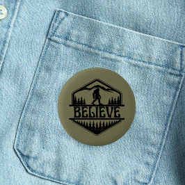 BigFoot Sasquatch Funny Squatchy Forest Vintag Button
