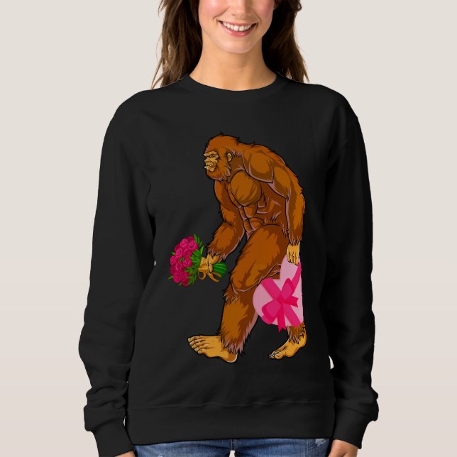 Bigfoot Sasquatch Funny Valentinstag Liebe Sweatshirt (Vorderseite)