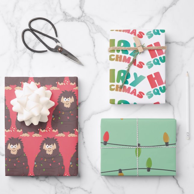 Bigfoot Sasquatch Geschenkpapier Set (Vorderseite)