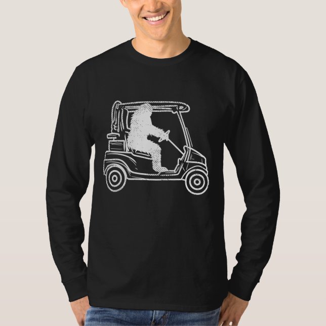 Bigfoot Sasquatch Golf spielen T-Shirt (Vorderseite)