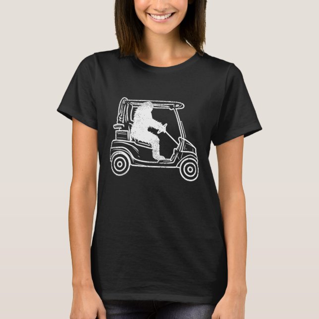 Bigfoot Sasquatch Golf spielen T-Shirt (Vorderseite)
