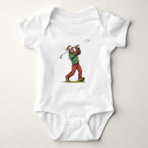 Bigfoot Sasquatch Golf Weihnachten 2026 Feiertag Baby Strampler