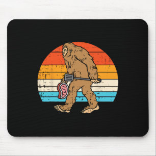 Bigfoot Sasquatch Grillen Retro Byrbecue Grilling Mousepad