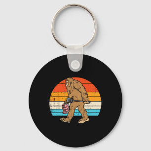 Bigfoot Sasquatch Grillen Retro Byrbecue Grilling  Schlüsselanhänger