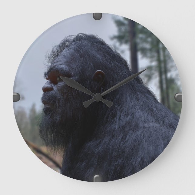 bigfoot, sasquatch große wanduhr (Vorderseite)