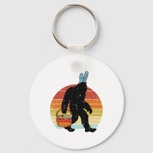 Bigfoot Sasquatch Hase Ostereier Retro Männer Frau Schlüsselanhänger