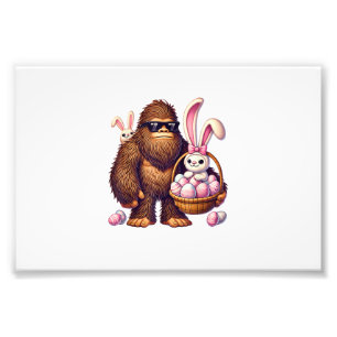 Bigfoot Sasquatch Hase Ostereier Retro Männer Jung Fotodruck