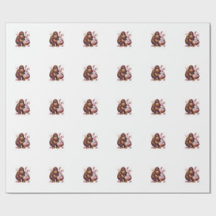 Bigfoot Sasquatch Hase Ostereier Retro Männer Jung Geschenkpapier