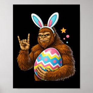 Bigfoot Sasquatch Hase Ostern Männer Frauen Junge Poster