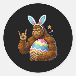 Bigfoot Sasquatch Hase Ostern Männer Frauen Junge  Runder Aufkleber