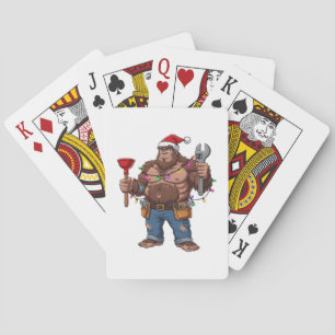 Bigfoot Sasquatch Klempner Weihnachten 2026 Feiert Spielkarten
