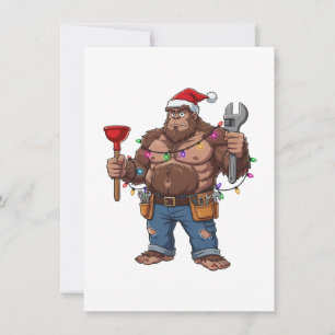 Bigfoot Sasquatch Klempner Weihnachten 2026 Urlaub Dankeskarte