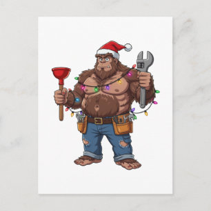 Bigfoot Sasquatch Klempner Weihnachten 2026 Urlaub Postkarte