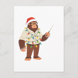 Bigfoot Sasquatch Krankenpfleger Weihnachten Pfleg Postkarte