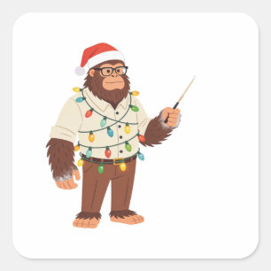 Bigfoot Sasquatch Krankenpfleger Weihnachten Pfleg Quadratischer Aufkleber