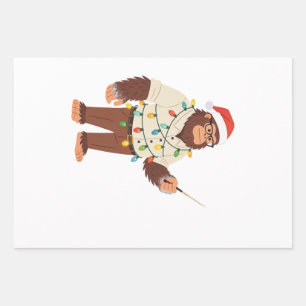 Bigfoot Sasquatch Krankenschwester Weihnachten Pfl Geschenkpapier Set