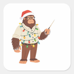 Bigfoot Sasquatch Krankenschwester Weihnachten Pfl Quadratischer Aufkleber