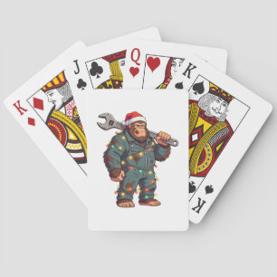 Bigfoot Sasquatch Mechaniker Weihnachten Blaumann Spielkarten