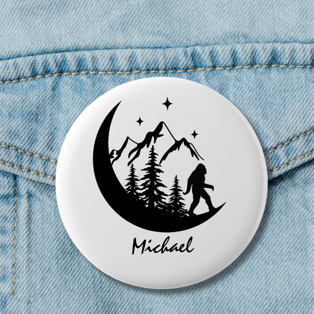 BigFoot Sasquatch Mond Wald Berge Custom Button (Von Creator hochgeladen)