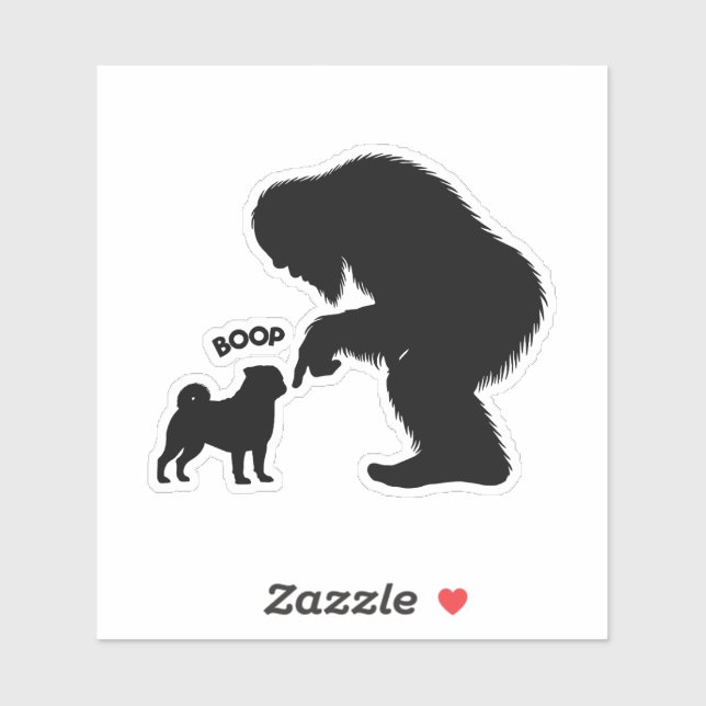 Bigfoot Sasquatch Mops Boop Aufkleber (Blatt)