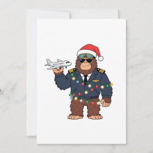 Bigfoot Sasquatch Pilot Weihnachten 2026 Urlaub Dankeskarte