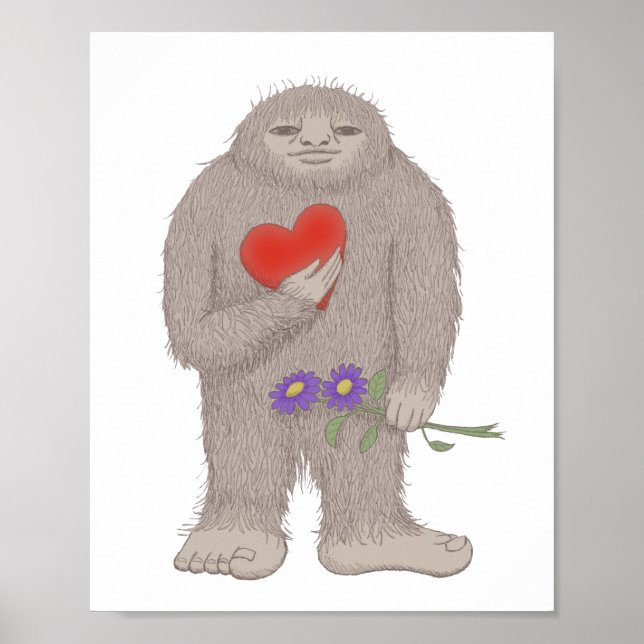 Bigfoot Sasquatch Pourtant dans l'amour Poster étr (Devant)