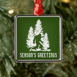 Bigfoot Sasquatch Premium Square Ornament Aus Metall