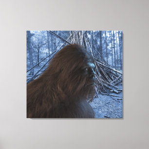 BIGFOOT SASQUATCH PROFILE Stretched Canvas Print Leinwanddruck