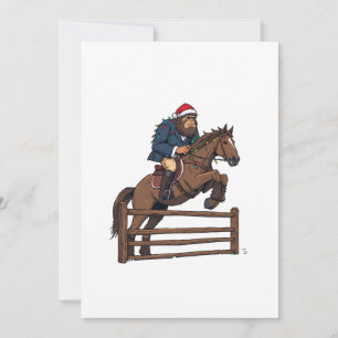Bigfoot Sasquatch Reitsport Weihnachten Pferd Reit Dankeskarte