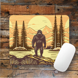 Bigfoot Sasquatch Retro Art Mousepad